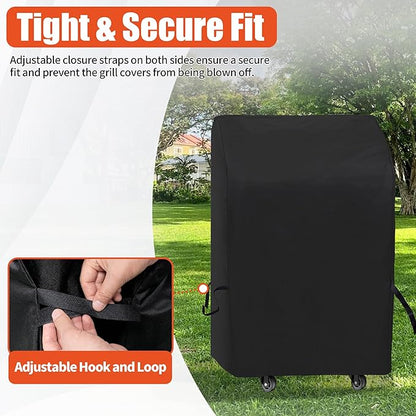 iCOVER Small Grill Cover 30 Inch, 600D Weatherproof BBQ Covers, Waterproof Outdoor Heavy Duty Protection for Gas Grills Smoker, Two Burner BBQ