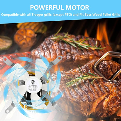 Subody Cldkz Replacement Induction Fan Kit, High Temperature Resistant Grill Induction Fan, Compatible with Traeger, Pit Boss, Camp Chef Wood Pellet Grill Smokers