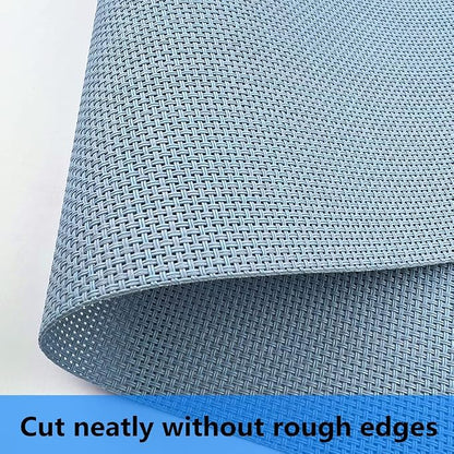 WAZAIGUR Placemats,Easy to Clean Crisscross Woven Vinyl Place Mats Durable Non-Slip Heat Resistant Table Mats,Placemats for Kitchen Table (Nattier Blue, 4)