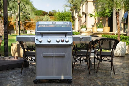 Monument Grills Mesa Series, 4+1 Outdoor Barbecue Stainless Steel Propane Gas Grill, 4 Burners & 1 Side Burner 62,000 BTU Patio Garden Barbecue Grill with Knob Controls, Mesa415BZ