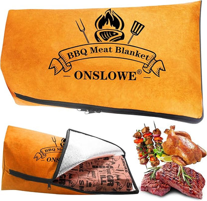 BBQ Blanket for Resting Meat, Reusable Reat Insulated Resting Bag, Smoker Meat Resting Blanket, Insulated Brisket Resting Blanket with Wide Mouth Perfect for Gifting, (BBQ Blanket 18in)
