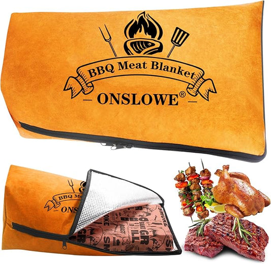 BBQ Blanket for Resting Meat, Reusable Reat Insulated Resting Bag, Smoker Meat Resting Blanket, Insulated Brisket Resting Blanket with Wide Mouth Perfect for Gifting, (BBQ Blanket 18in)