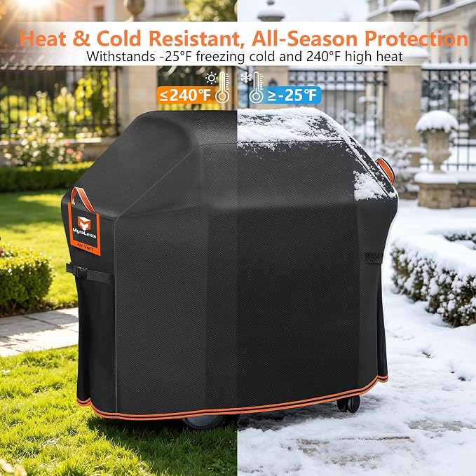 70" BBQ Grill Cover for Outdoor Grill 1000D Heavy Duty Waterproof | Fits Most 5-6 Burner Weber Char-Broil Nexgrill Kenmore Gas Grills,Tear & Fade Resistant Equipped with Buckles, Air Vent