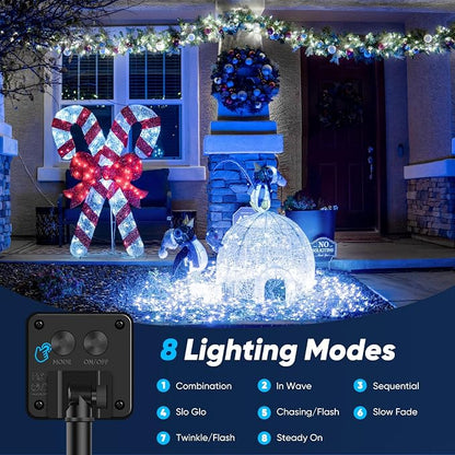 Solar String Lights for Outside, 2-Pack Total 92FT 240 LED Solar Powered Fairy Lights IP65 Waterproof, Outdoor String Light for Patio, Yard, Tree, Balcony, Garden Decorations, Cool White