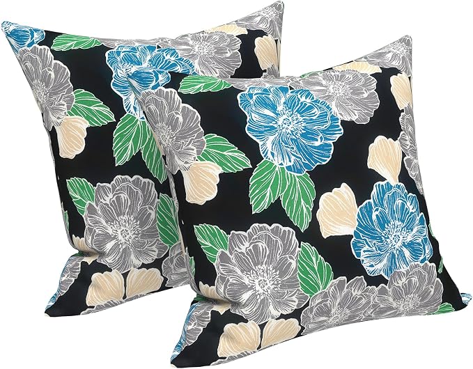 LVTXIII Outdoor Pillow Covers 20x20 Inch, 2 Pack Large Square Throw Pillow Cases, Fade-Resistant Cushion Covers for Patio Furniture Sofa, Garden Porch, Sketch Peony