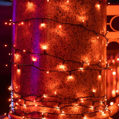 TW SHINE Halloween Lights, 400 LED 132FT Outdoor Halloween Lights Plug in with 8 Modes, Waterproof Light Outdoor, Indoor Decorations for Party Yard Haunted House Decor, Orange