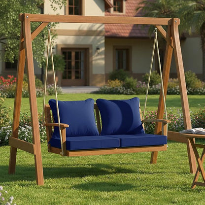 Summsun Outdoor Cushions for Patio Furniture, 24 x 24 Inch, Navy, Set of 2 | Backrest & Deep Seat Cushion, Water Resistant, Removable Cover, Replacement Cushions Pad for Patio Furniture, Garden