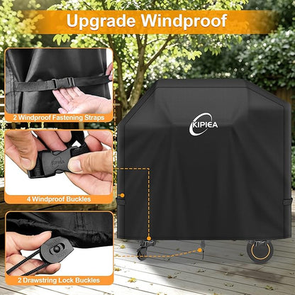 Kipiea Heavy Duty Grill Cover for Traeger Timberline 850, 600D Oxford Fabric Wood Pellet Smoker Covers Waterproof & Windproof, Pellet BBQ Grill Cover for Outside Anti-UV, No Tear, No Fading