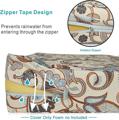 NettyPro Outdoor Patio Bench Swing Cushion Cover Replacement Water Resistant UV Protection Outside Loveseat Cushion Slipcovers with Zipper, 42 x 18 x 3 Inch