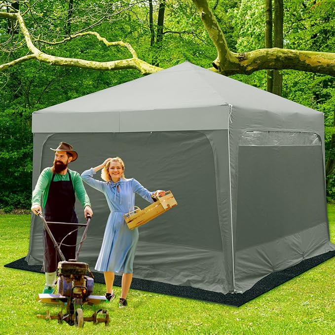 Tinideya 10x10 ft Outdoor Storage Shed Floor Mat Waterproof, Non Slip & Washable Camping Tent Carpet for Outdoor Camping, Lawn Supplies (Storage Shed Not Included)