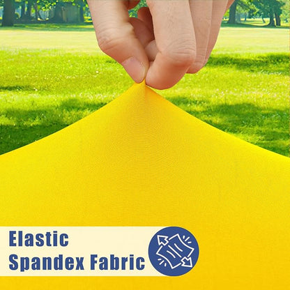 Moosfor 2 Pack Rectangle Spandex Fitted Table Cloth, 4FT Elastic Tablecloth | Washable Picnic Table Cover, Stretch Waterproof Table cloths for Party, Patio, Dining, Kitchen, 24" x 48", Yellow