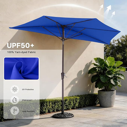 ABCCANOPY Patio Umbrella 9FT - Outdoor Half Umbrellas for Patio, Backyard, Garden, Deck (Blue)