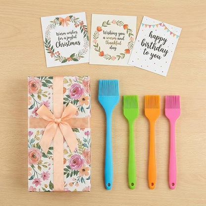 Silicone Basting Brush Set, 4 Piece Heat Resistant 446°F Kitchen Pastry Brushes for Cooking, Baking & BBQ, TRADYX Oil Butter Sauce Brush, One Piece Design, Easy Clean, Dishwasher Safe