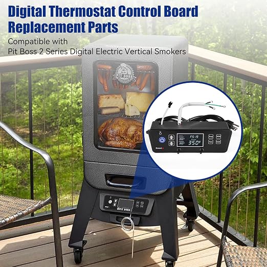 Control Board Replacement Part for PitBoss 2Series Electric Vertical Smoker | Digital LCD Display Thermostat Controller Replacement 80028, Compatible with Pit Boss Electric Vertical Smoker PBV2D1