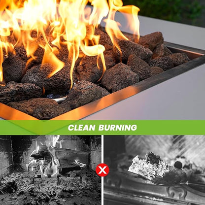 onlyfire 10 lb Large Black Lava Rocks, Volcanic Lava Stones for Outdoor Fire Pits, Indoor Fireplaces, Fire Bowl, Gas Logs and Landscaping, 2.75-5
