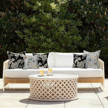 LVTXIII Outdoor Throw Pillow Covers Set of 2, Patio Waterproof Pillow Cases Fade Resistant Accent Pillow Covers for Home and Garden Furniture Decoration, 16x16, Crayon Shells