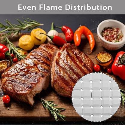 Ceramic Briquettes Replacement for L27 L30 L36 L42 L54 CS30 LBQ36 and Other Gas Grill Models, Grill Briquettes Replacement for Lava Rocks, 2" x 2" x 0.8" Each, 100-Piece