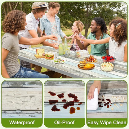 Picnic Table and Bench Cover Set, Waterproof Fitted Elastic Cloth | Portable Camping Essentials With Built-In Storage Pocket And Waterproof Fabric For Outdoor RV Or Picnic Table Use