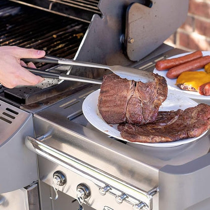 Grilling Accessories | BBQ Tools Set with 18" Grill Tongs, BBQ Grill Mat and Extra Strong Magnetic Hook for Hanging on Barbeque | Heavy Duty Metal Tongs Grill Set