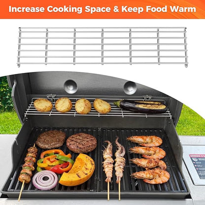 QuliMetal SUS304 Warming Rack for Weber Genesis II 300 Series Grill, Grill Parts for Weber Genesis 2 E-310, II E-310, II E-315, II E-330, II E335, II S-310, II S-335, Replacement Parts for Weber 66044