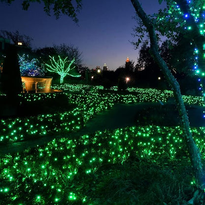 TW SHINE Green Christmas Lights, 200 LED 66FT Outdoor Christmas Lights Plug in with 8 Modes, Waterproof Green Wire St. Patrick's Day Light Outdoor, Indoor Xmas Decorations for Party Yard Room Decor