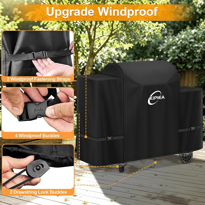 600D Pellet Grill Cover for Pit Boss Navigator 850/1300, Competition 1250, Waterproof BBQ Smoker Cover, UV Resistant, No Tear, No Fading