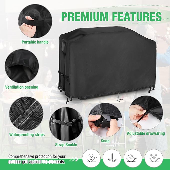 Grill Cover for Blackstone 2357, 28" 2-Burner Propane Griddle | 57 inch Waterproof Outdoor Grill Cover Barbecue Cover for Omnivore Adventure Ready Griddle- 57" L x 22" W x 33" H inch