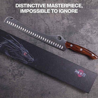 Jikko® SteelFang Edition – Japanese Brisket Knife 12" with Rosewood Handle | Premium Butcher & Carving Knife for Meat, BBQ, and Brisket Slicing – Ultra Sharp High-Carbon Stainless Steel Blade