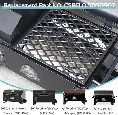 Grill Grates for Pit Boss 150 Series Smoker Parts Cast Iron Cooking Grid PB150 PB150PPG 150PPS PB150PPGS Smoking Rack Portable Tabletop Wood Pellet Replacement BBQ Accessory