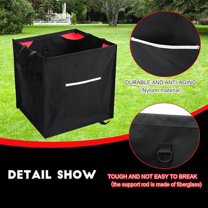 Arrowbash Throw Line Cube Bag - Easy Folding Arborist Throw Line Storage Portable Climbing Rope Organizer Box for Tree Work Outdoor Rope Accessories, Black (Red)