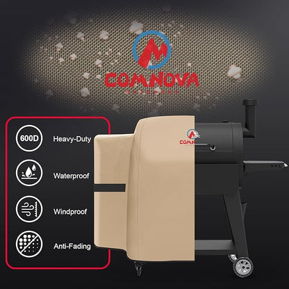 Comnova Grill Cover for Pit Boss 820 & 850 - Z Grill 700 - Premium Wood Pellet Smoker Cover for Pitboss Heavy Duty & Waterproof, 600D Pellet BBQ Cover for Pit Boss 820 Deluxe, Pro 850 and Z Grill 700