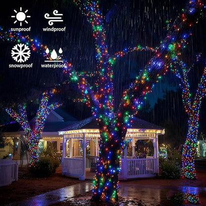 TW SHINE 1000 LED Christmas Lights, 328FT Christmas Tree Lights Outdoor Plug in with 8 Modes, Remote Waterproof Xmas String Lights Indoor Decorations for House Yard Decor, Multi-Colored