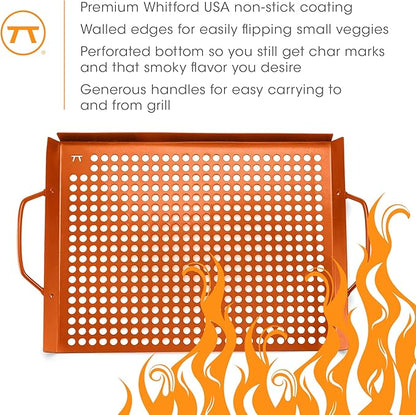 Outset Copper Grill Grid, 7" x 11", Non-Stick Grill Pan