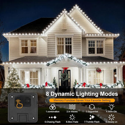 2 Pack Solar String Lights for Outside,Each 33Ft 100 LED Solar String Lights Outdoor Waterproof with 8 Modes,Solar Lights Outdoor for Patio, Garden, Tree, Party Decor-Cool White