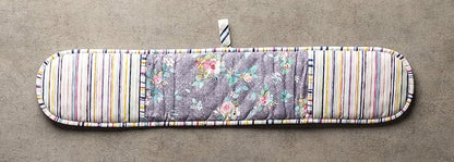 Maison d' Hermine Sweet Rose Lavender 100% Cotton Double Oven Glove with Loop Heat Resistant BBQ Cooking Baking Grilling Microwave Barbecue Spring/Summer (7.5 Inch by 35 Inch)