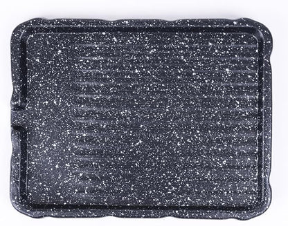 Stovetop Korean BBQ Grill Pan 14.5" Cast Aluminum Nonstick Coating, indoor for gas stove, Portable Outdoor Camping BBQ, Made in Korea, PFOA Free