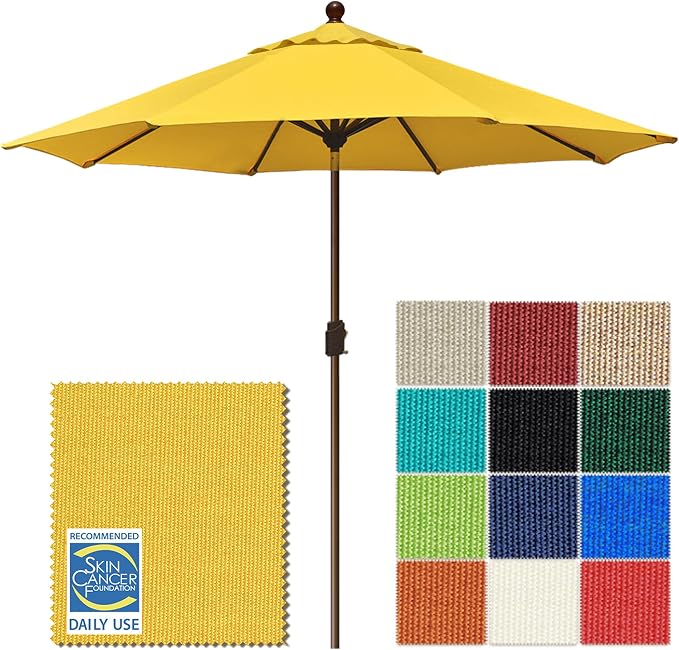 EliteShade USA 10-Year-Non-Fading 10Ft Market Patio Umbrella, UPF 50+ UV Protection Performance Sun Umbrella, Heavy Duty Commercial Grade Outdoor Table Umbrella with Crank & Tilt, Windproof Vented Top for Garden, Pool, Deck and Outdoor Playsets, Sunflo...