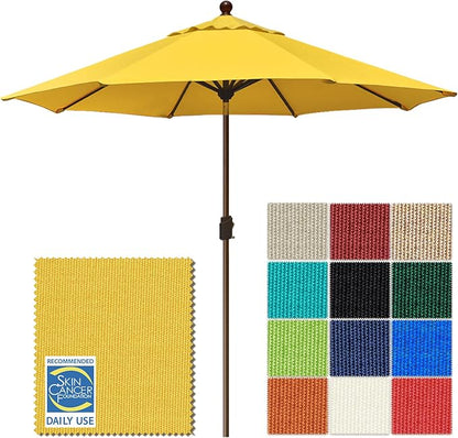 EliteShade USA 10-Year-Non-Fading 10Ft Market Patio Umbrella, UPF 50+ UV Protection Performance Sun Umbrella, Heavy Duty Commercial Grade Outdoor Table Umbrella with Crank & Tilt, Windproof Vented Top for Garden, Pool, Deck and Outdoor Playsets, Sunflo...