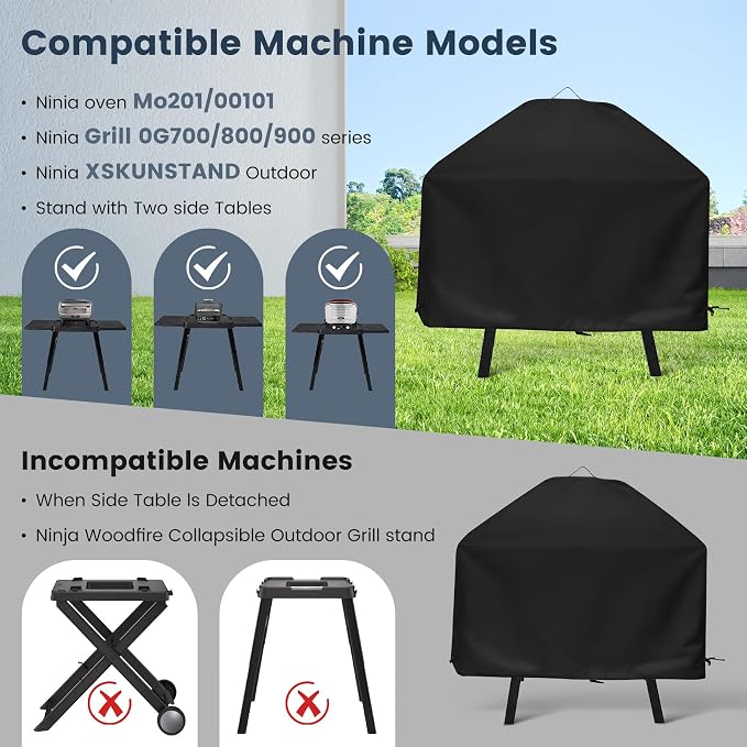 Waterproof Cover for Ninja XSKUNSTAND Outdoor Stand with Two Side Tables | Grill OG700/800/900 Series, Oven OO101, Artisan Pizza Oven MO201 - Fits Ninja XSKUNSTAND Outdoor Waterproof (Cover Only)