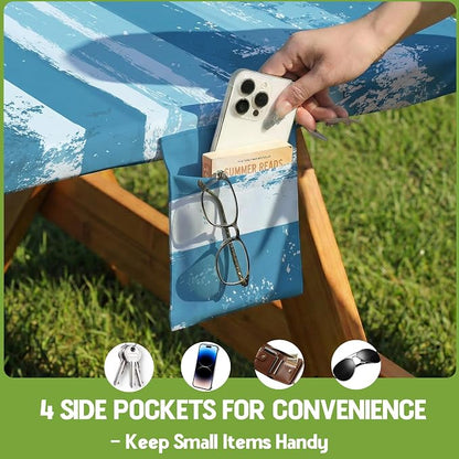 Picnic Table Cover with Bench Covers Elastic Table Cloth Cool Fun Unique Ideas Birthday Party Christmas Xmas Mother Valentine's Day Camping Gifts for Camper RV Owner Camping Lovers Women Mom Adult