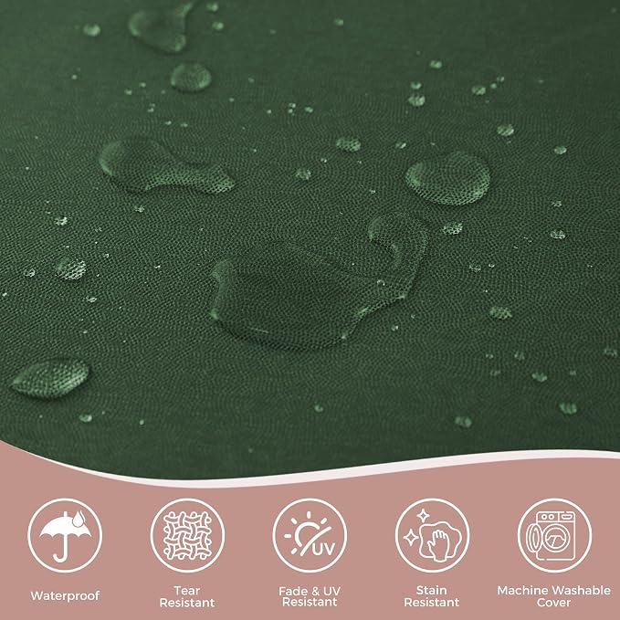 Outdoor Loveseat Cushions, 48×24×5 Inch, Waterproof, Forest Green | Patio Loveseat Cushions for Outdoor Furniture, Fade Resistant, Outdoor Bench Cushions, for Wicker Furniture, Swing, Couch