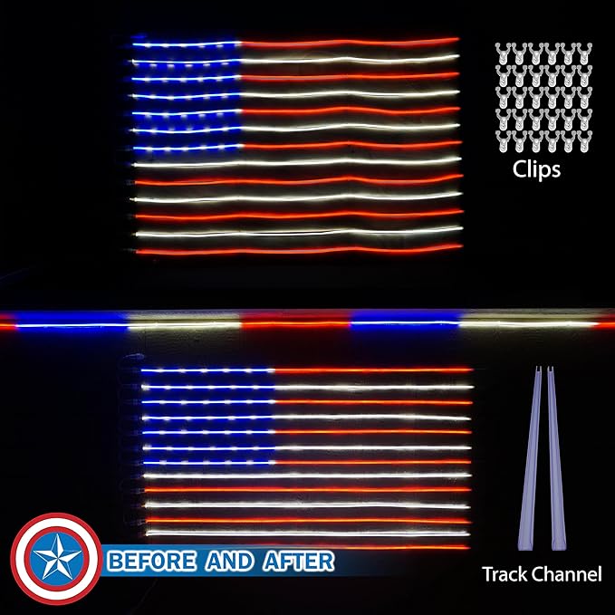Russell Decor 20 Inchs /1.6 Ft Plastic Track Channel Mounting Bracket, for 3/8 Inch Rope Lights or 3/16 Inc Neon Lights, Pack of 40 pcs
