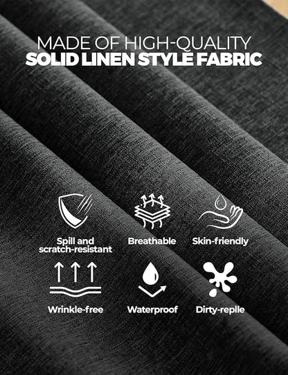 Decorelia Black Faux Linen Tablecloths for Rectangle 8 Ft Table-6 Pack, Washable Polyester Rustic Rectangular Fabric Cloth Table Cloth Cover for Wedding,Outdoor,Events,Party,Banquet, Dining 60x84 Inch