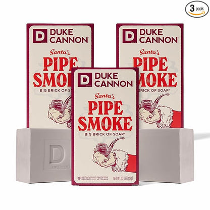 Duke Cannon Holiday Limited-Edition Santa's Pipe Smoke Big Brick of Soap - 10oz Bar, Triple Milled, Supports U.S. Veterans