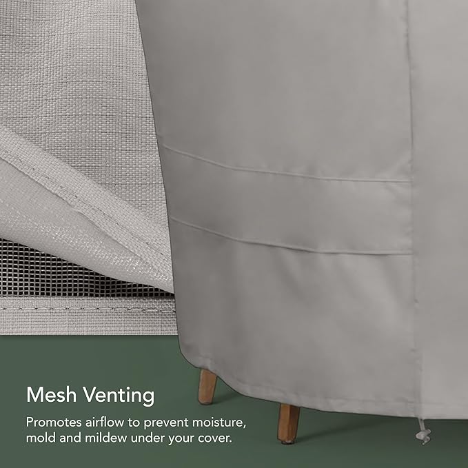 Covermates Island Grill Cover - Rip-Resistant Water-Resistant All-Weather Outdoor BBQ Cover with Mesh Vents, Heavy-Duty 600D Polyester Protection for Large Island Grills, 98 Inch, Ripstop Grey