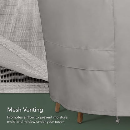Covermates Island Grill Cover - Rip-Resistant Water-Resistant All-Weather Outdoor BBQ Cover with Mesh Vents, Heavy-Duty 600D Polyester Protection for Large Island Grills, 98 Inch, Ripstop Grey