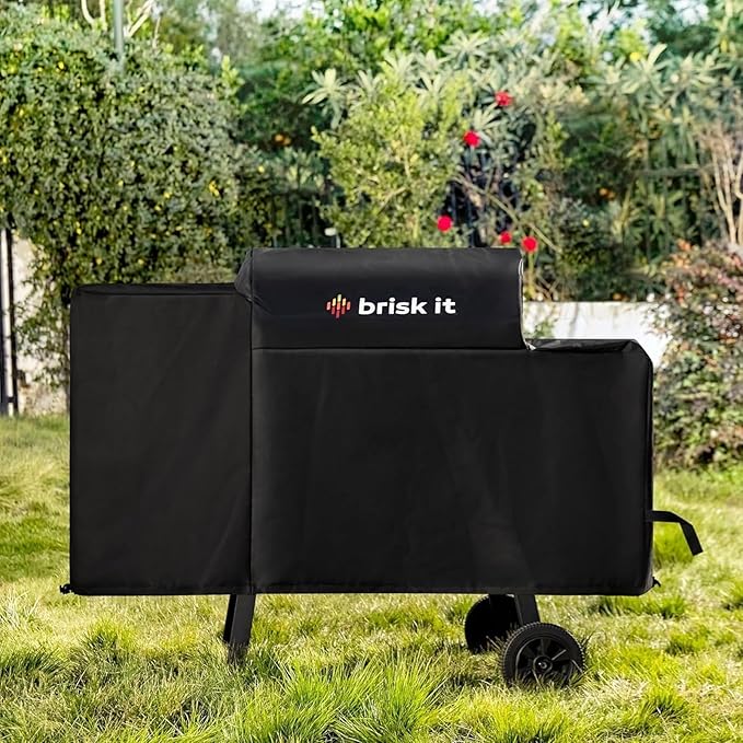 Brisk It Zelos-450 WiFi A.I. Electric Wood Pellet Smoker Grill - Smart Grill With Waterproof Cover– 450 sq.in Cooking Area,7-in-1 Outdoor Grill & Smoker, PID Controller (Up to 500°F), Meat Probe