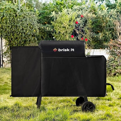 Brisk It Zelos-450 WiFi A.I. Electric Wood Pellet Smoker Grill - Smart Grill With Waterproof Cover– 450 sq.in Cooking Area,7-in-1 Outdoor Grill & Smoker, PID Controller (Up to 500°F), Meat Probe