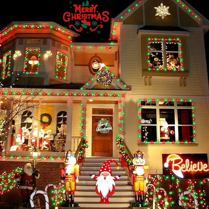 YEGUO 200 LED 66ft String Lights Outdoor Waterproof, Red and Green Christmas Lights Indoor, Green Wire Twinkle Tree Lights Plug in with Timer Memory 8 Modes