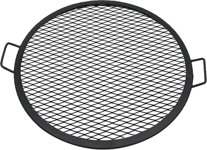 Sunnydaze X-Marks Outdoor Fire Pit Grill Grate for Cooking - Round Fire Pit Grate - Steel Campfire BBQ Grill with Handles - 24-Inch